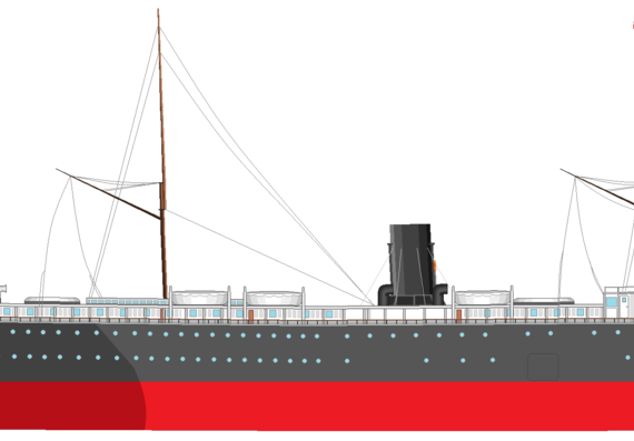 SS Columbia [Ocean Liner] (1880) - drawings, dimensions, pictures